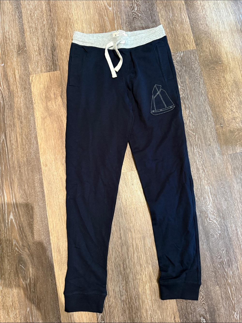 Tailor Vintage Navy Joggers with Gray Waistband
